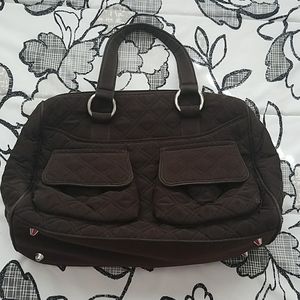 Vera Bradley, brown quilted satchel